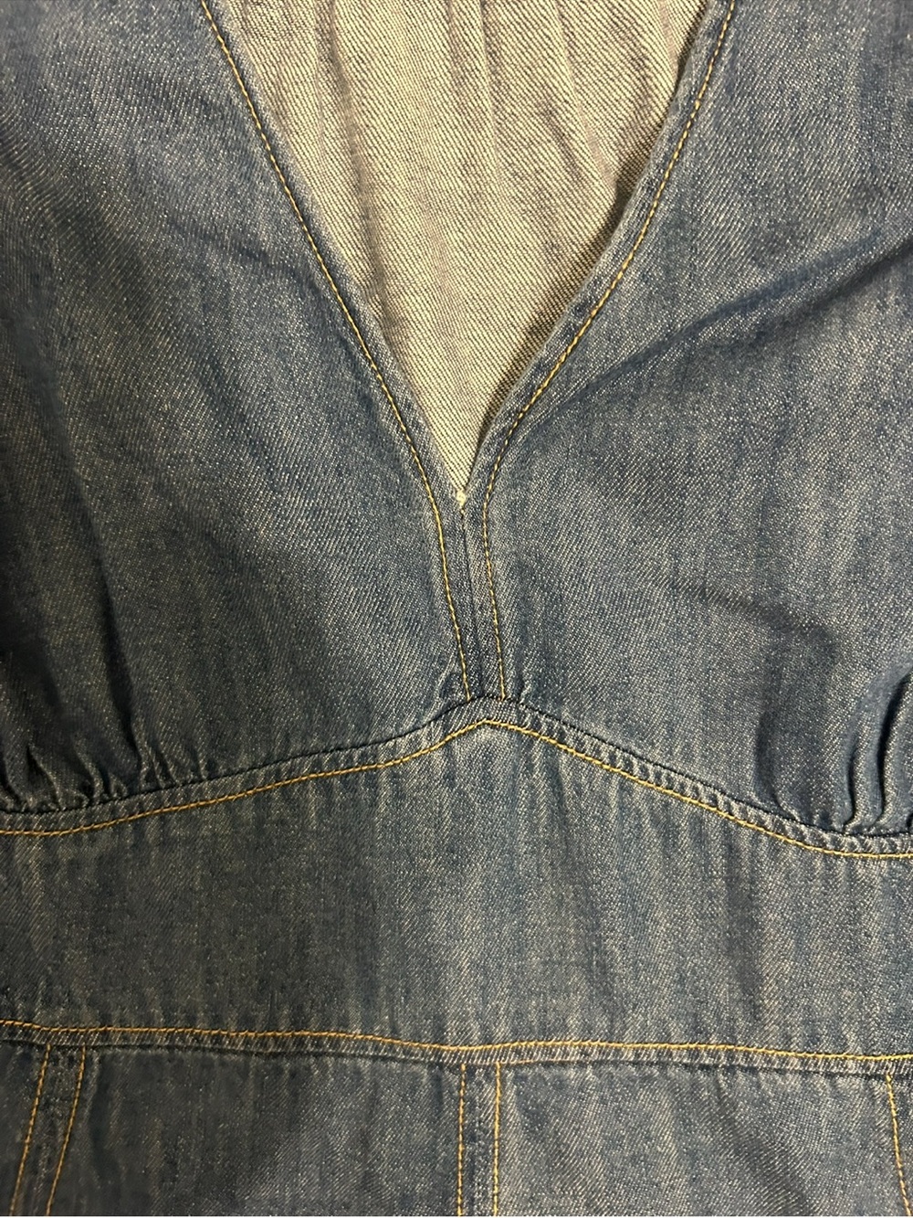 Boden Chambray Puff Sleeve Midi Dress Blue Size L - Picture 5 of 8